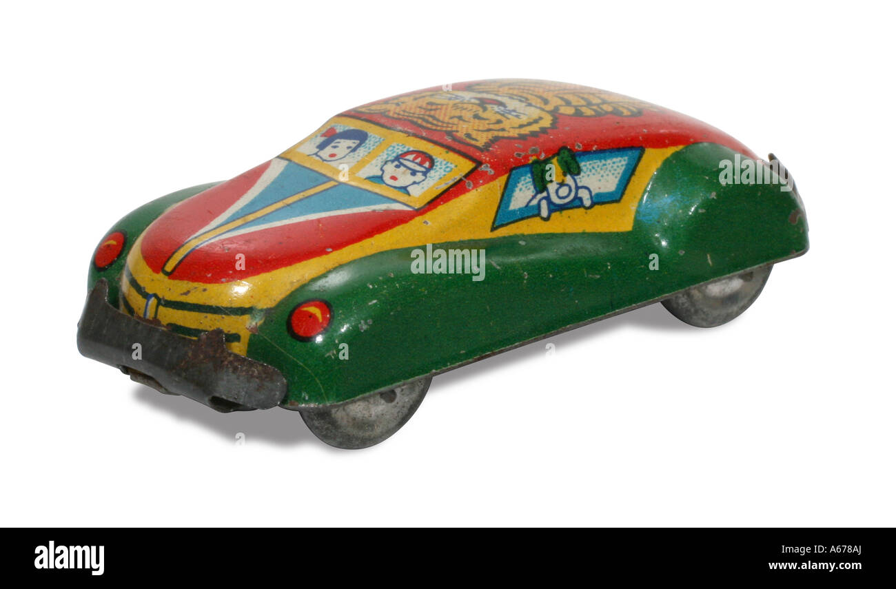 Antique tin car made in Japan probably 1950 s Stock Photo
