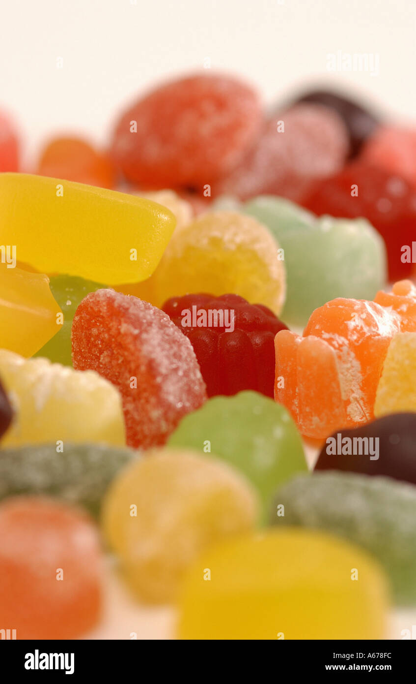 Close up of Wine Gums and Jelly Babies Sweets Stock Photo Alamy