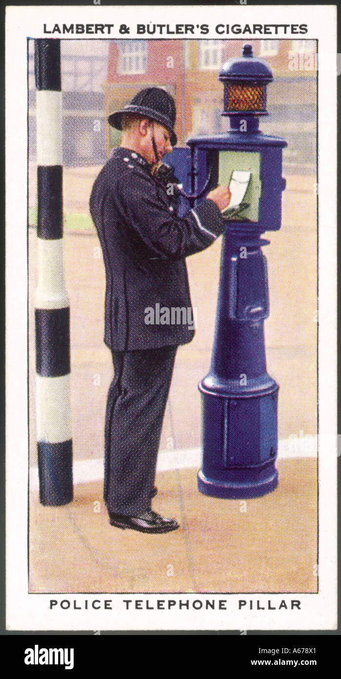 Policeman Uses Telephone Stock Photo