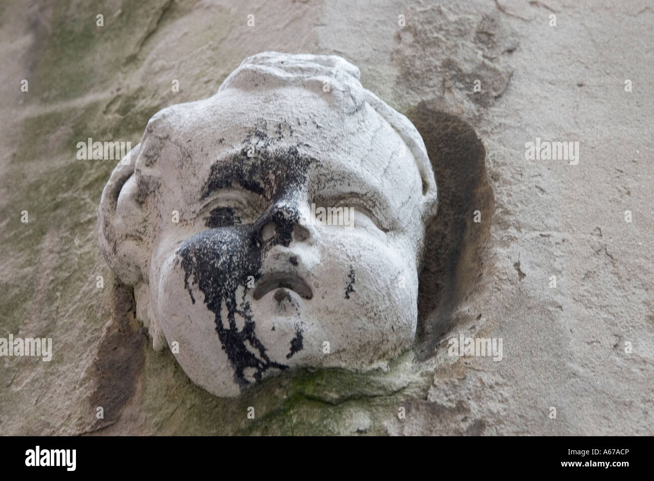 Stone Cherub on buliding in Venice Stock Photo