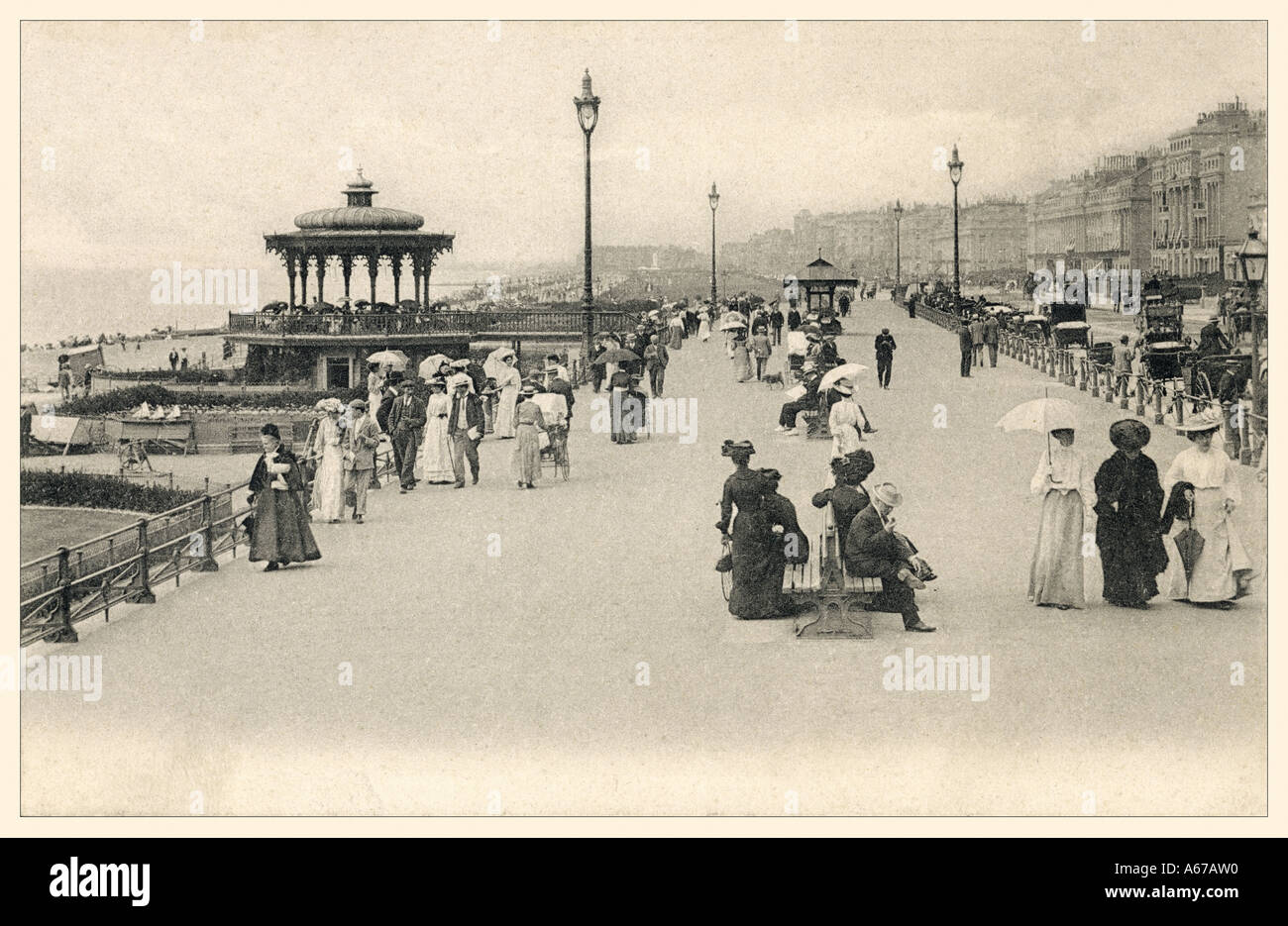 Brighton Promenade 1908 Stock Photo