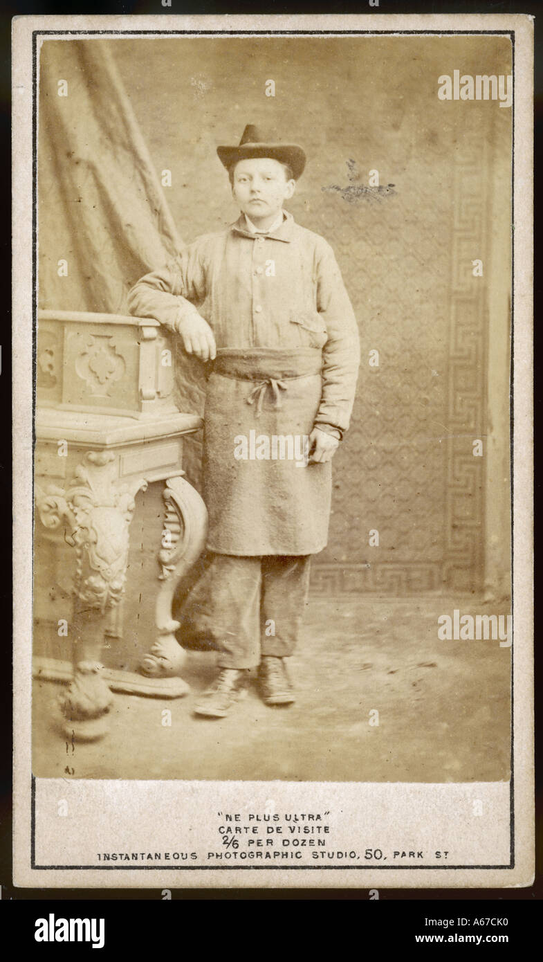 Working Class Boy 1860s Stock Photo