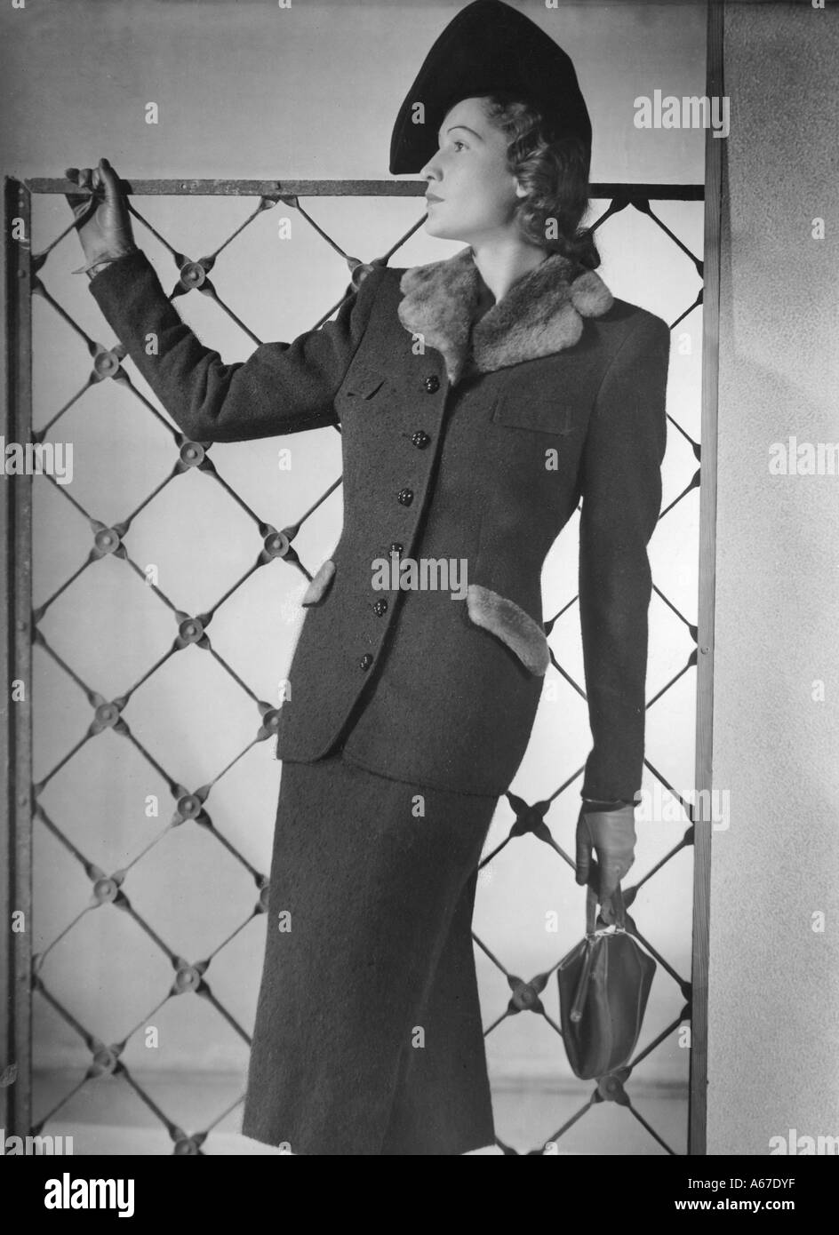Costume Fake Fur C.1940 Stock Photo