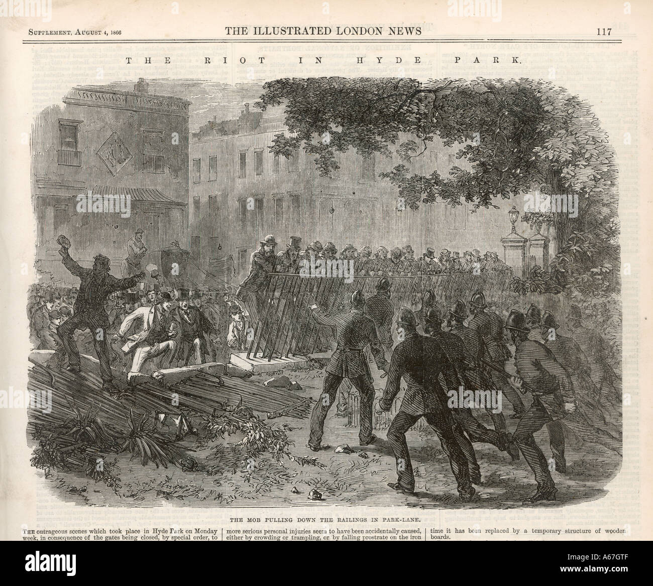 Reform League Riot 1866 Stock Photo Alamy