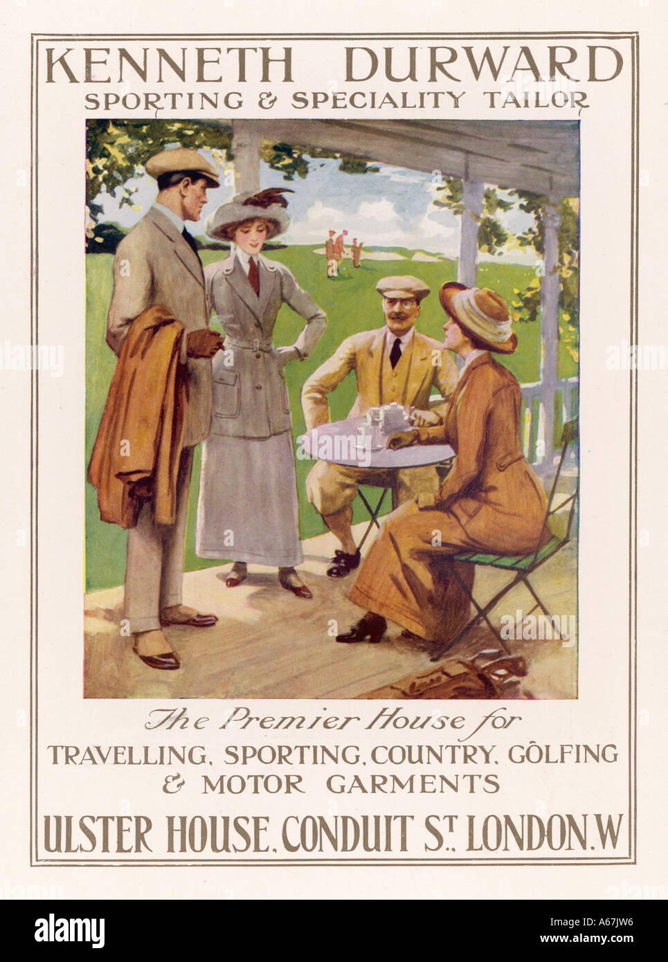 Golfing Clothes 1912 Stock Photo