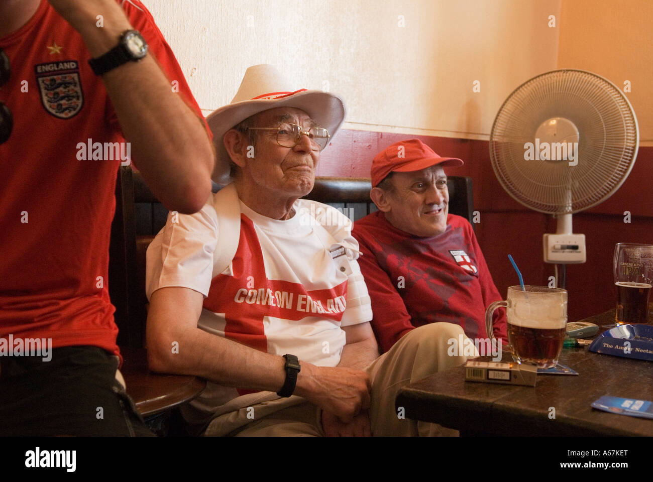Older English World Cup football fans Southend on Sea Essex England