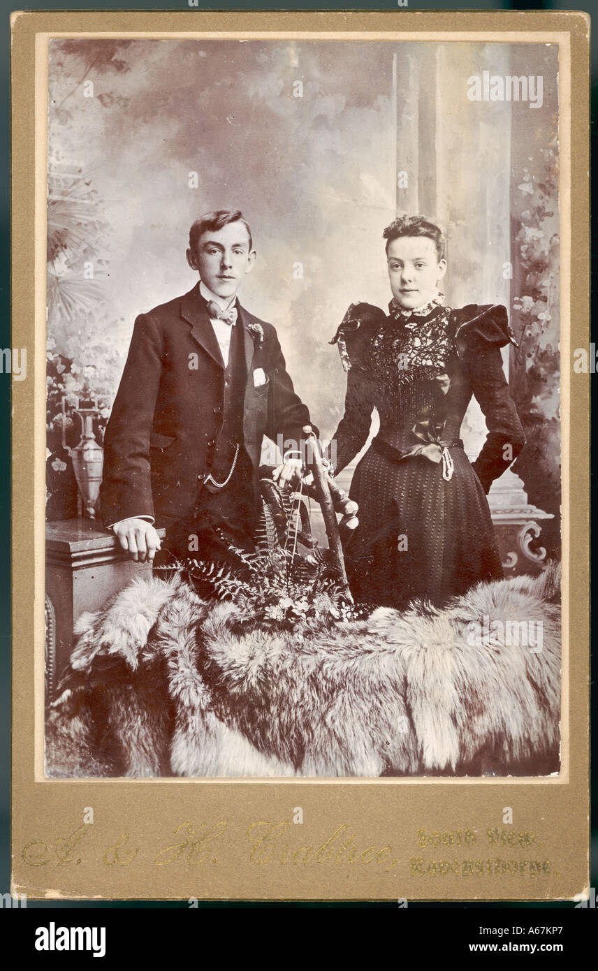 Costume Couple 1890s Stock Photo