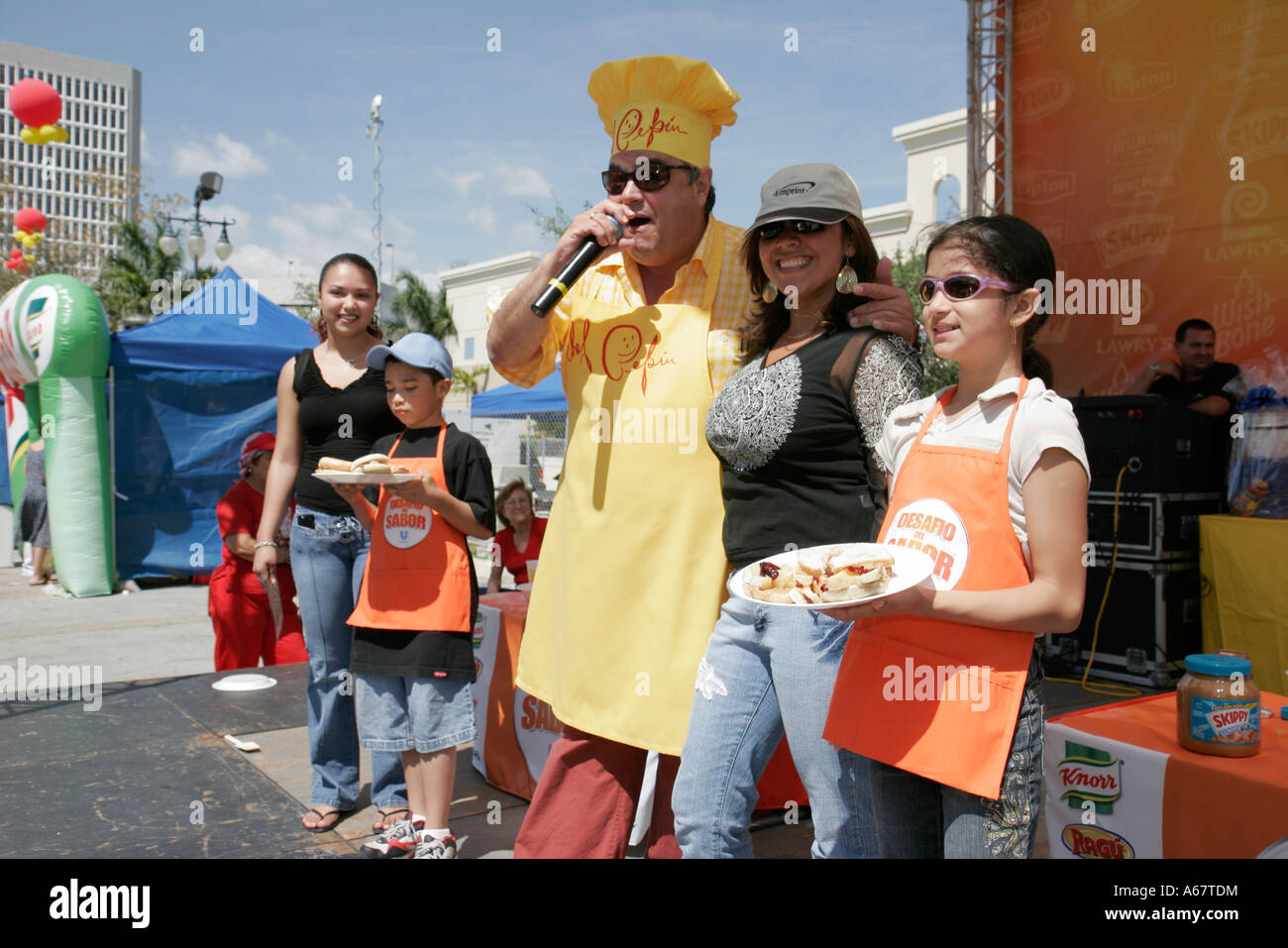 Miami Florida,Little Havana,Calle Ocho,annual,Hispanic Latin Latino ethnic immigrant immigrants minority,festival,festivals,celebration,fair,event,cel Stock Photo