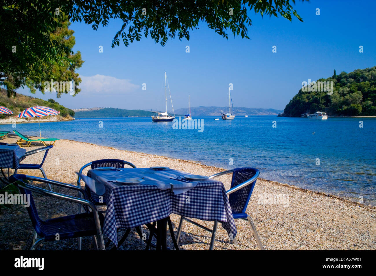 Beach Cafe At Agios Stefanos North East Corfu Island Greece Looking Out beach-cafe-at-agios-stefanos-north-east-corfu-island-greece-looking-out