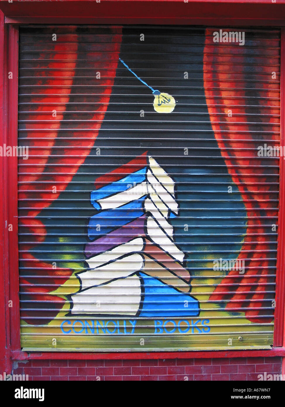 Shop window blinds Connolly book shop Dublin Stock Photo Alamy