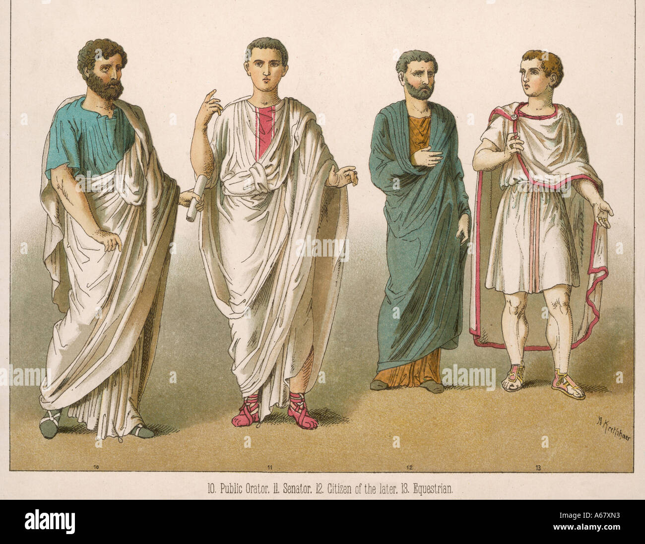 Costume Roman Men Stock Photo