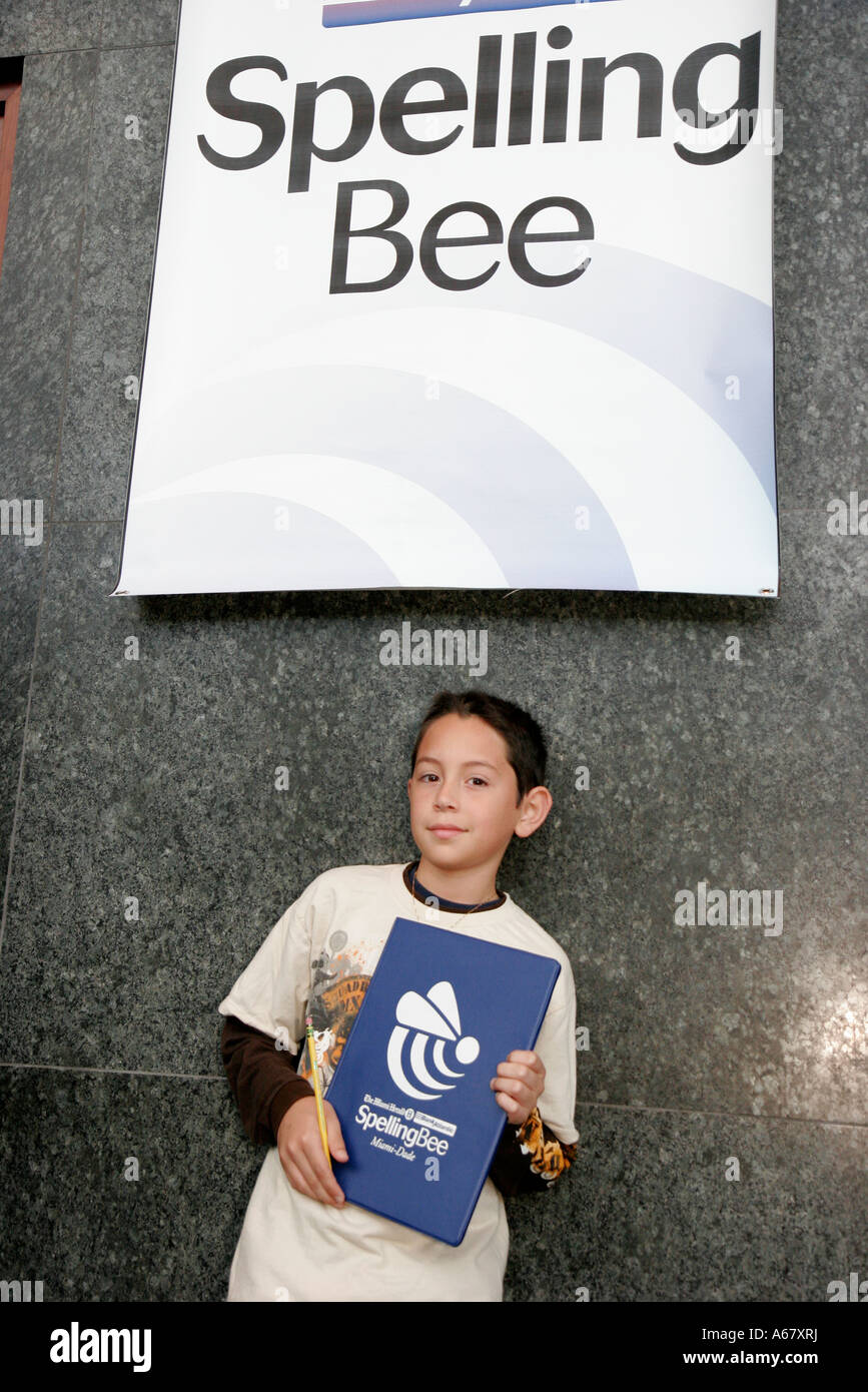 Miami Florida,Center for Performing Arts,Spelling Bee,Elementary School Championship,competition,education,student students education pupil pupils,par Stock Photo