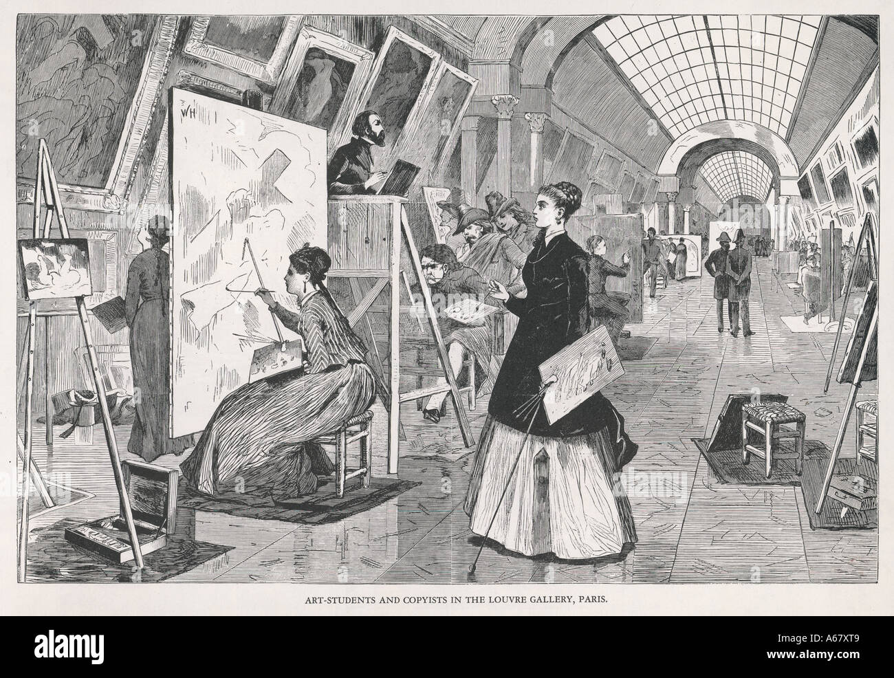 Copyists In The Louvre Stock Photo Alamy