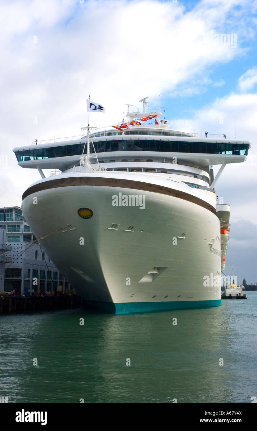 Stock photograph of cruise liner Sapphire Princess, berthed in Auckland, New Zealand. 2007. Stock Photo