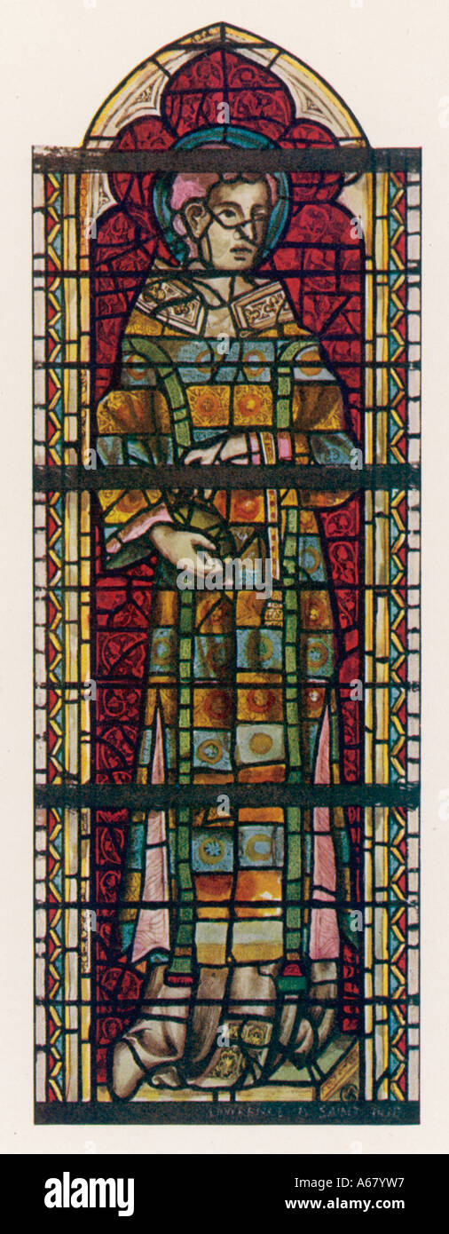 Stain Glass St Stephen Stock Photo