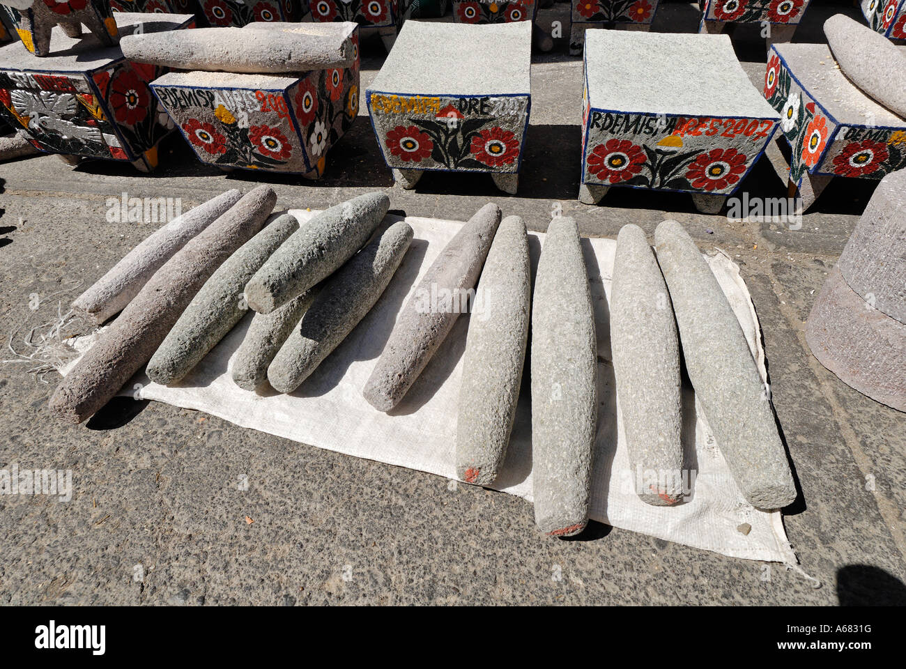 Traditional grinding stone for the production of corn, maiz flour