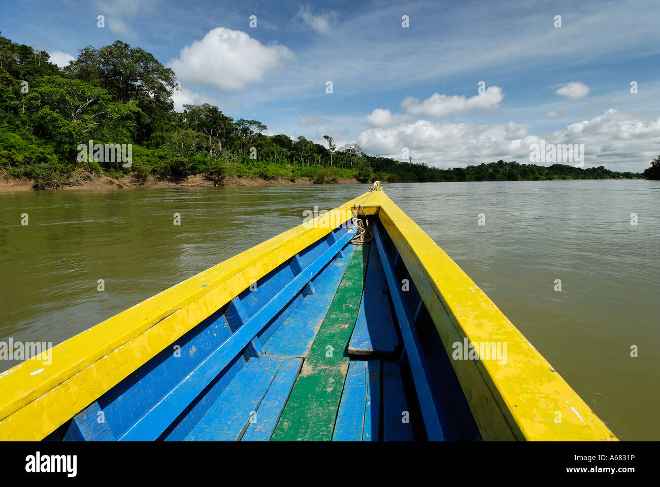Boat on Rio Usumacinta, Chiapas, Mexico, Guatemala Stock Photo - Alamy