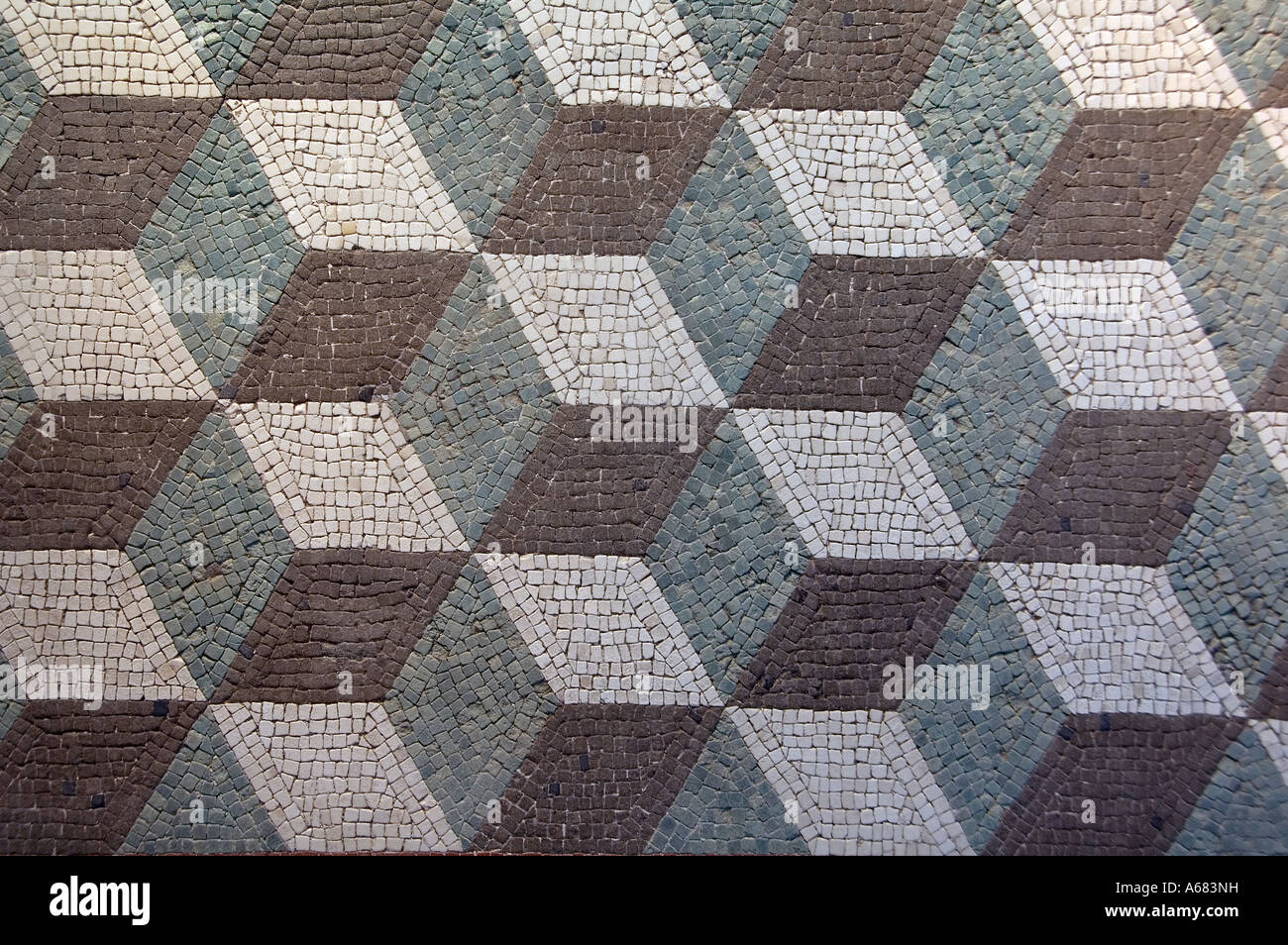 Ancient geometric roman mosaic displayed at Museo Nazionale Romano museum ( Palazzo Massimo Alle Terme ) in Rome Italy Stock Photo