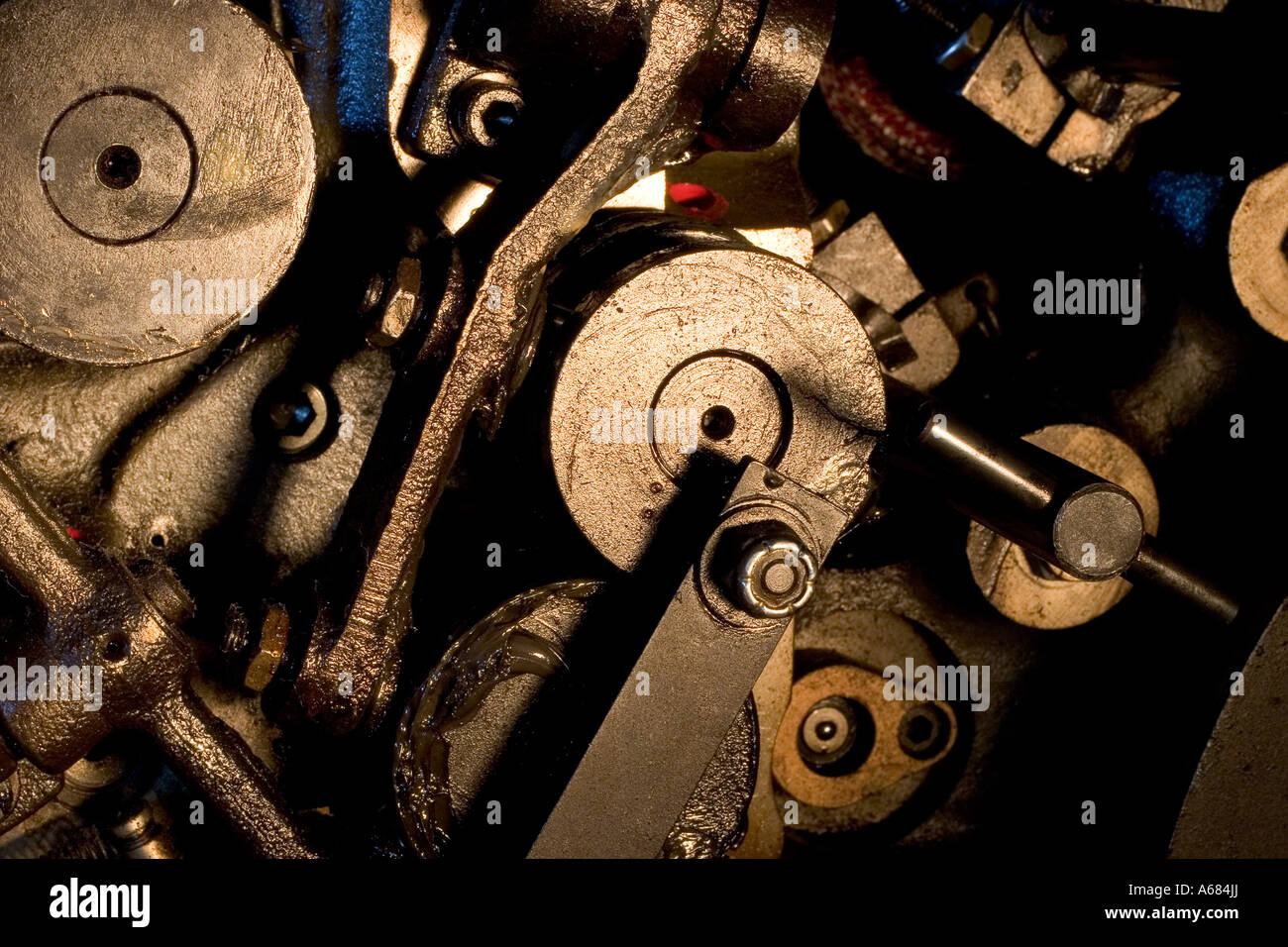 Close up of printing press machinery Stock Photo