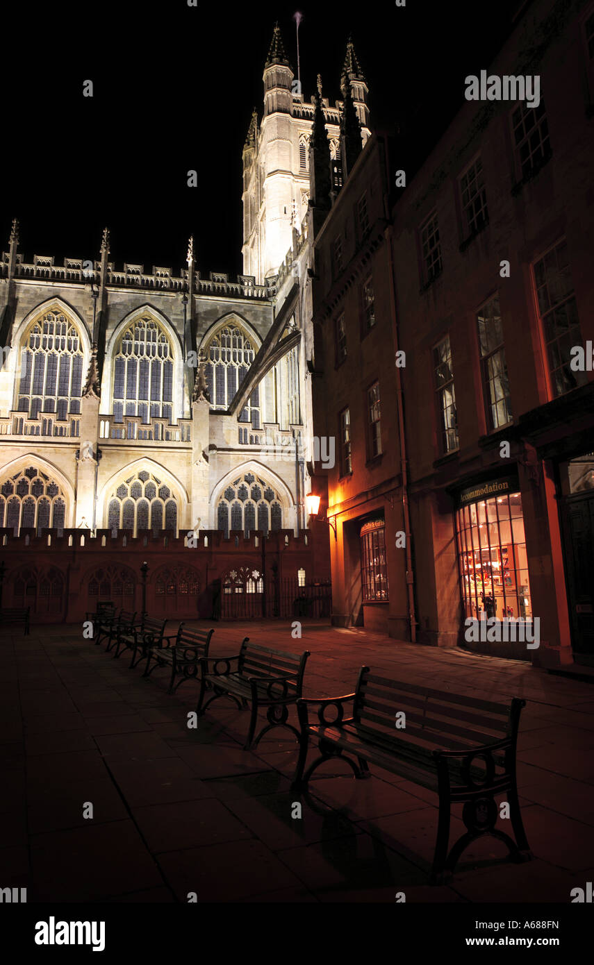 Bath Abbey at Night Stock Photo - Alamy