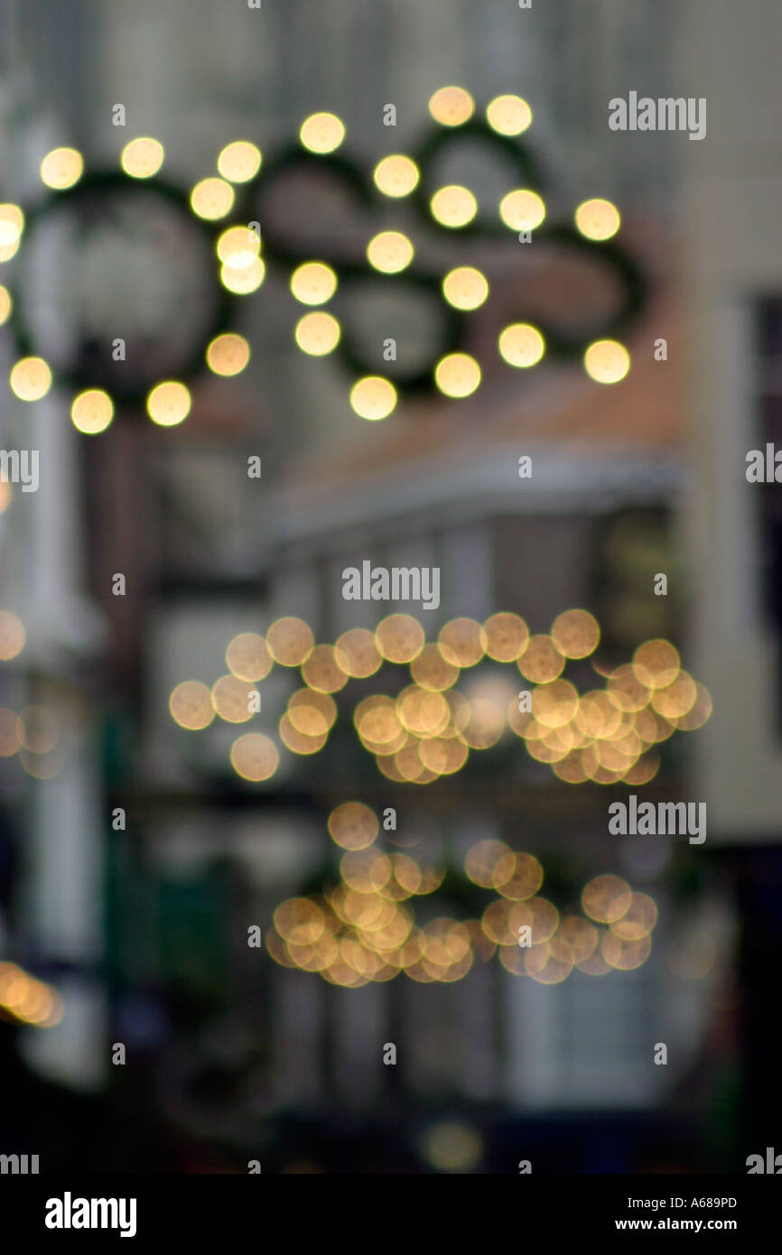 Christmas lights in Stonegate York Stock Photo Alamy