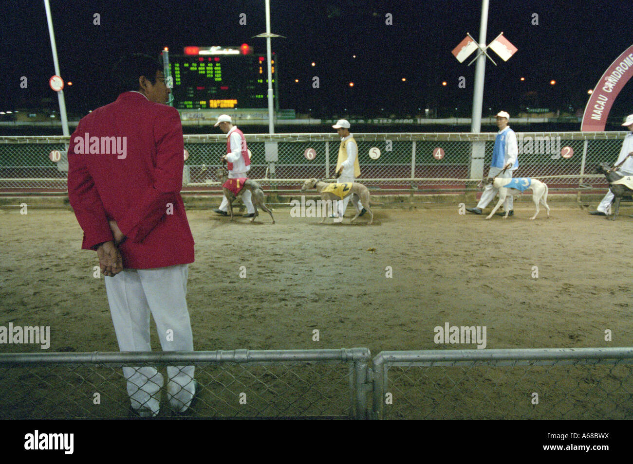 Greyhound racing track, Canidrome, Avenida General, Castelo Branco, Macau. Stock Photo