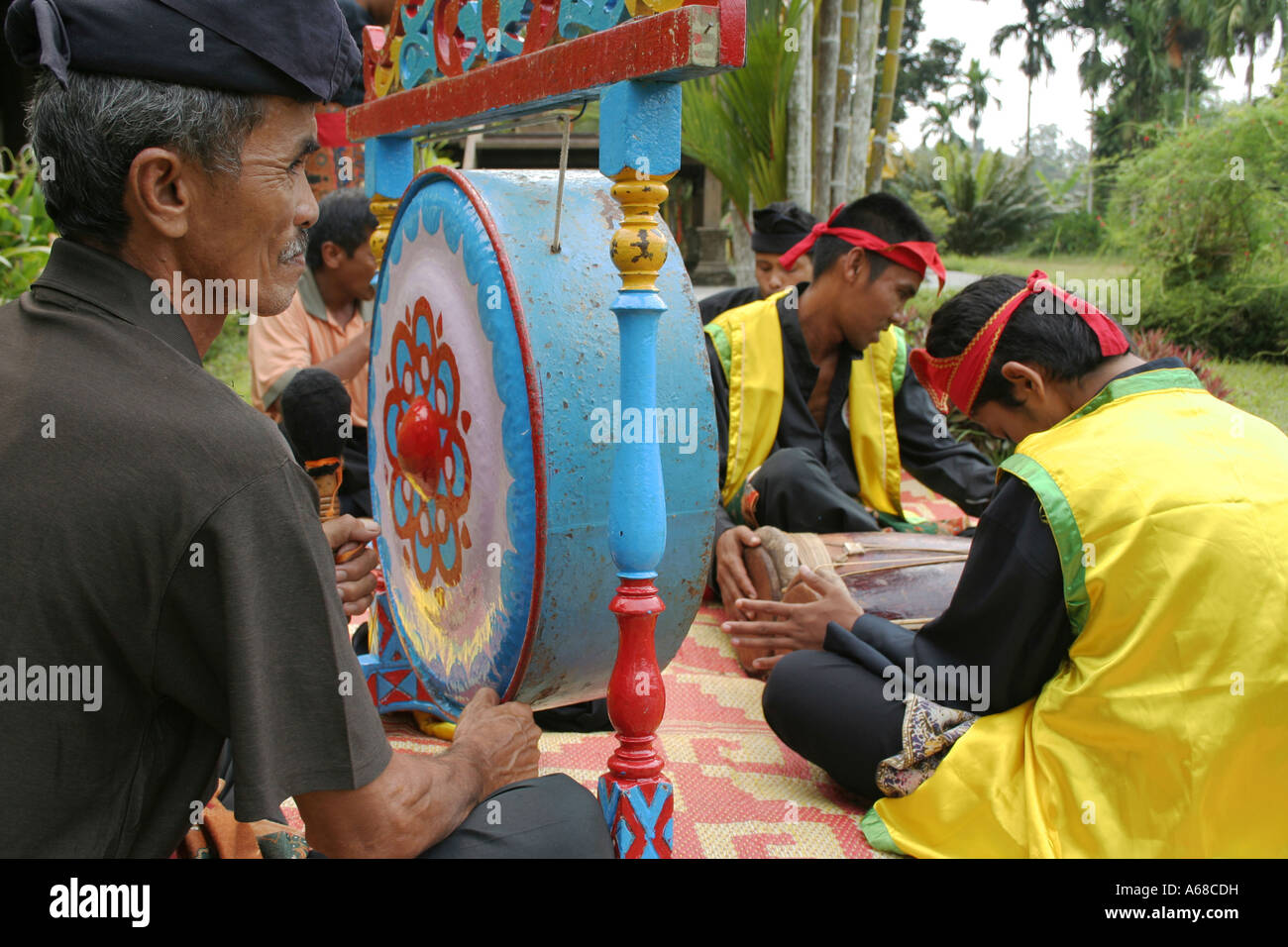 Music accompanying the performance of the Malay art of self defence known as Silat Malaysia Stock Photo