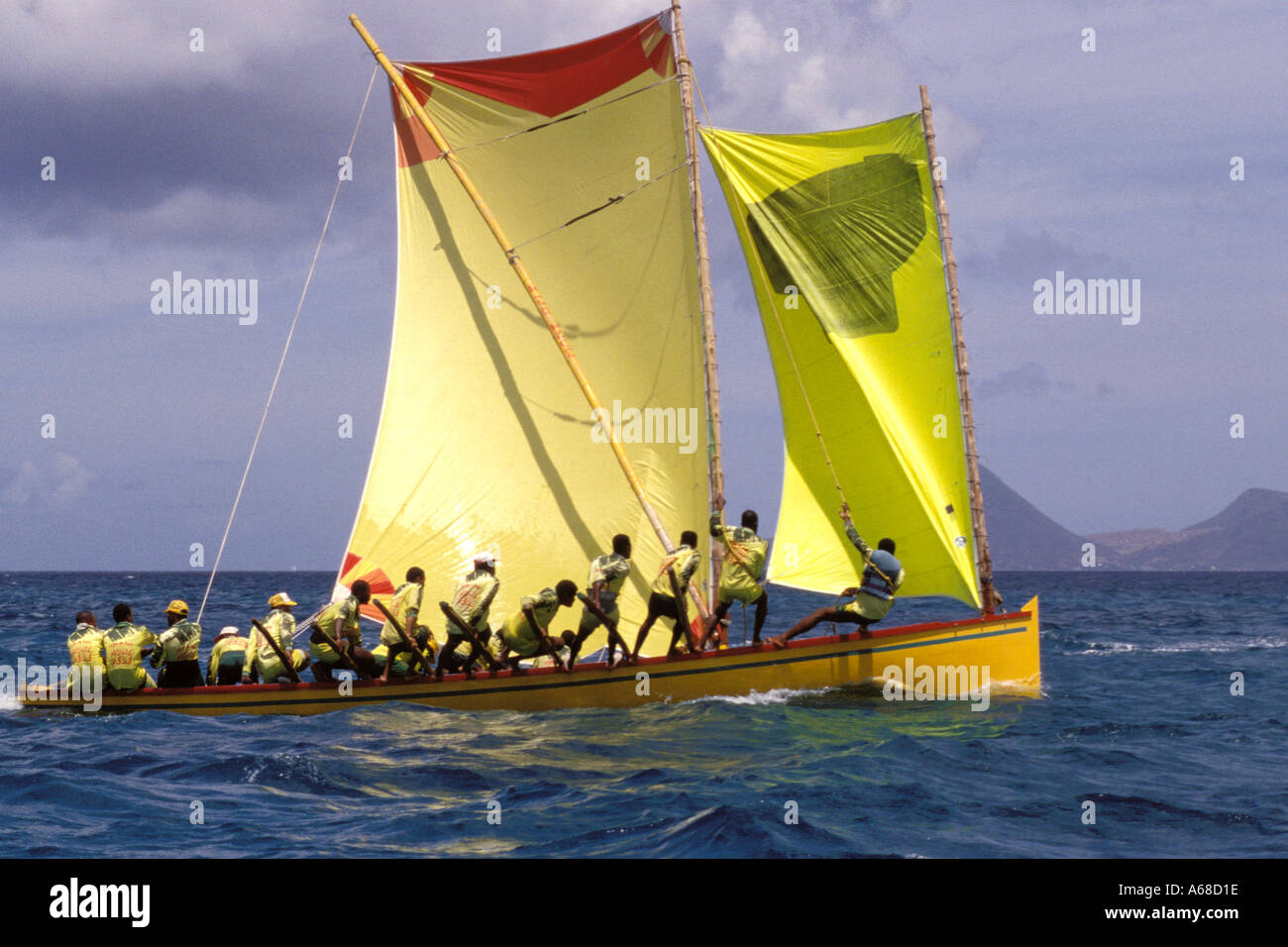 Martinique, Yoles rondes sailboat racing Stock Photo Alamy