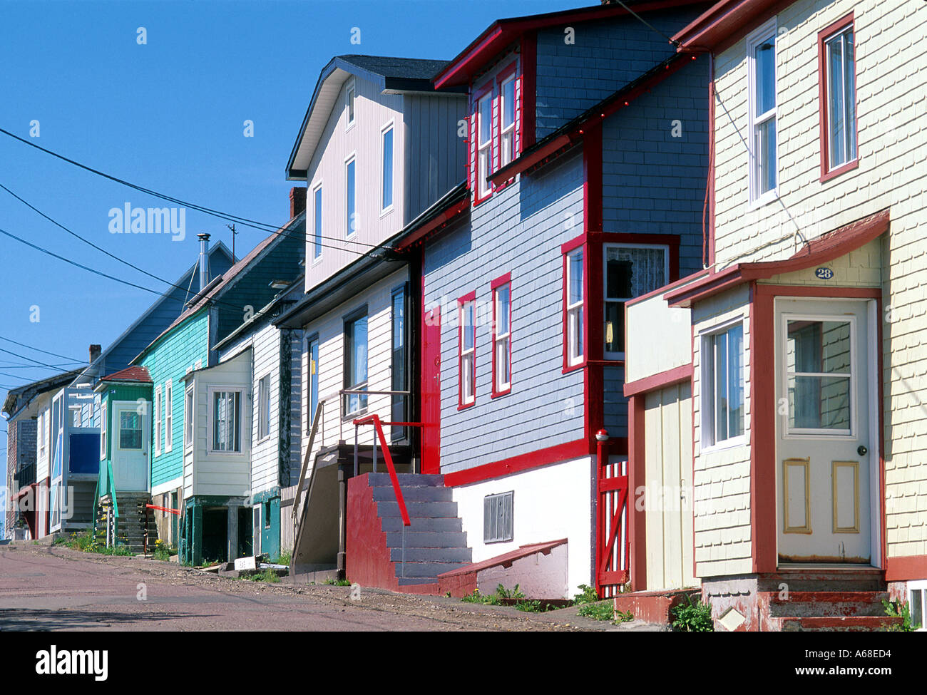 Houses in the town of Saint Pierre Stock Photo