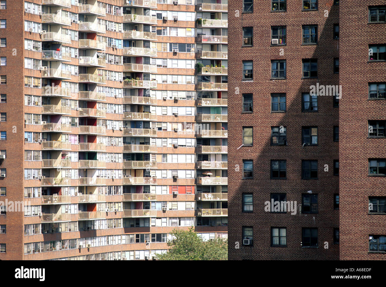 Multi storied apartment buildings condos in lower Manhattan Stock Photo