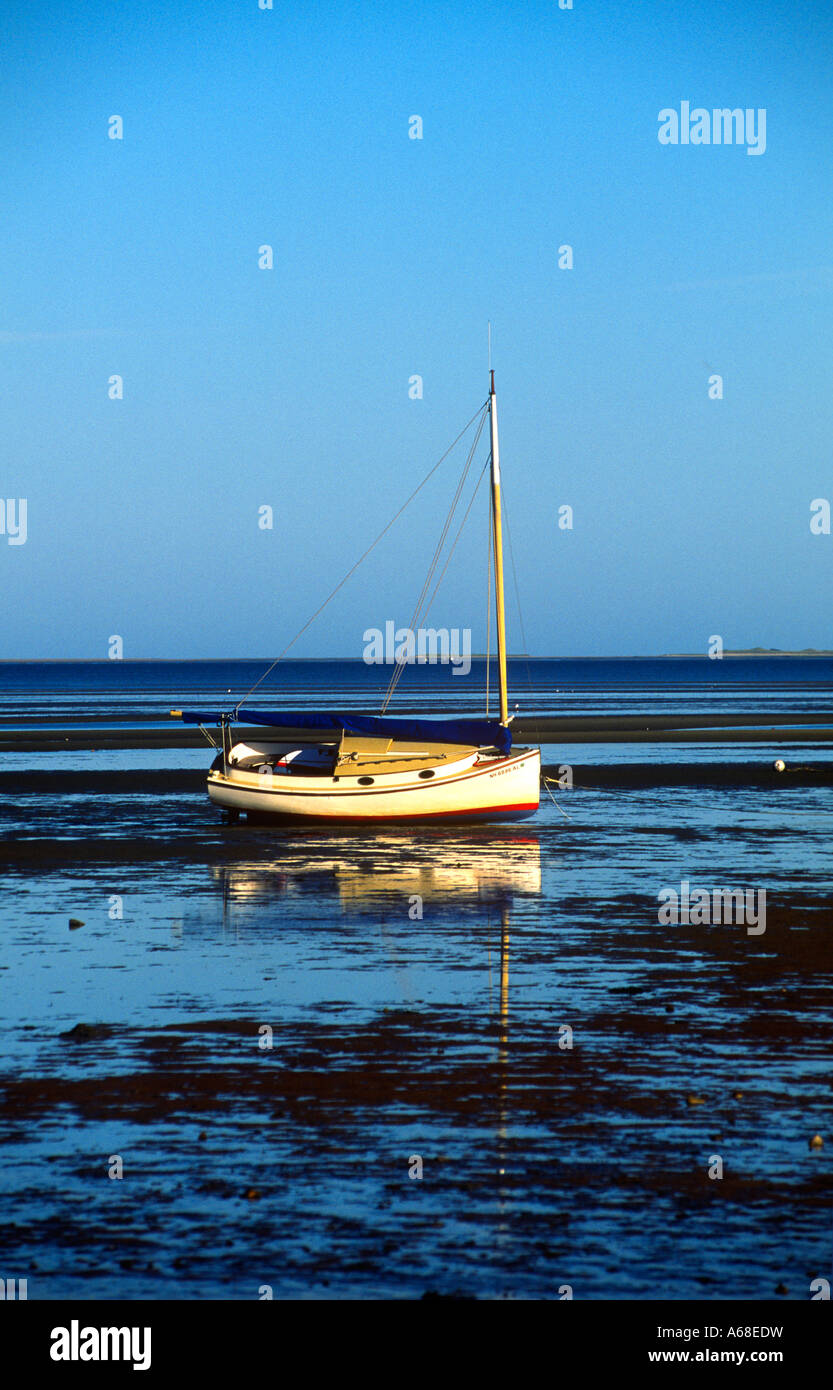 Sailboat anchored in Cape Cod Bay Stock Photo - Alamy