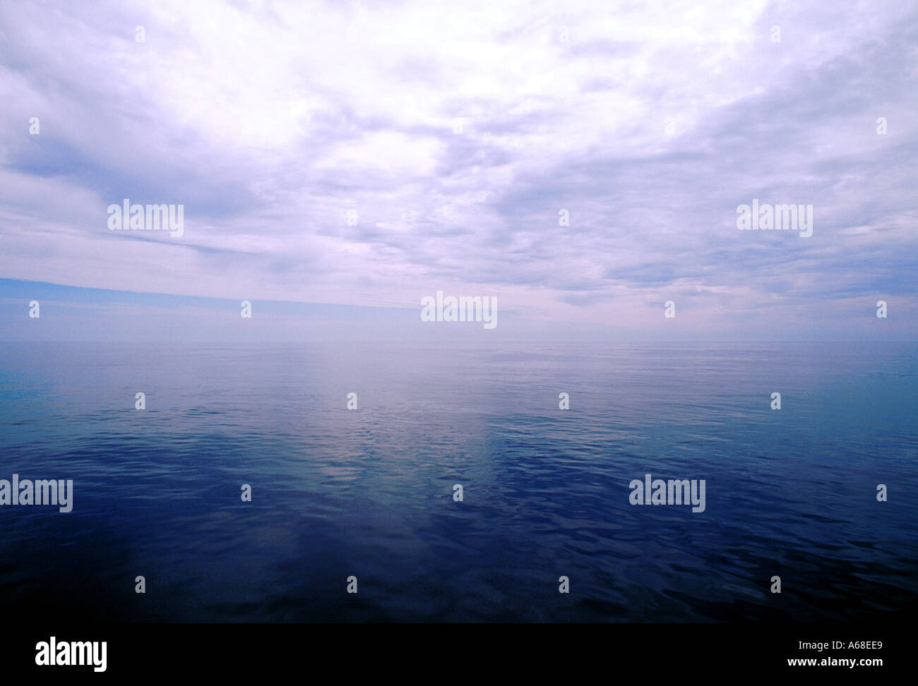 Sea blends into sky between Nova Scotia and Newfoundland Stock Photo