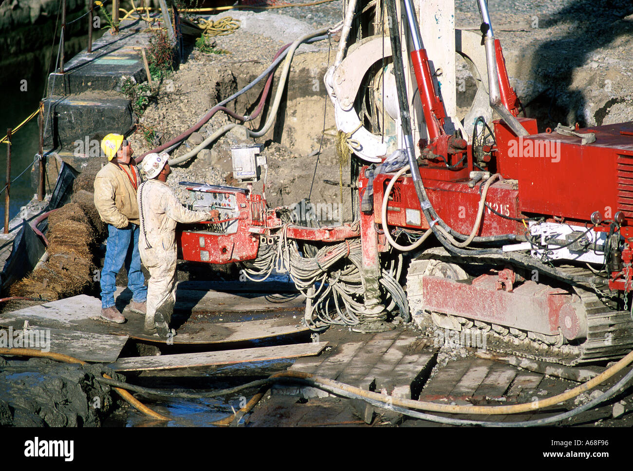 Drilling on Boston's Big Dig tunnel highway project Stock Photo Alamy