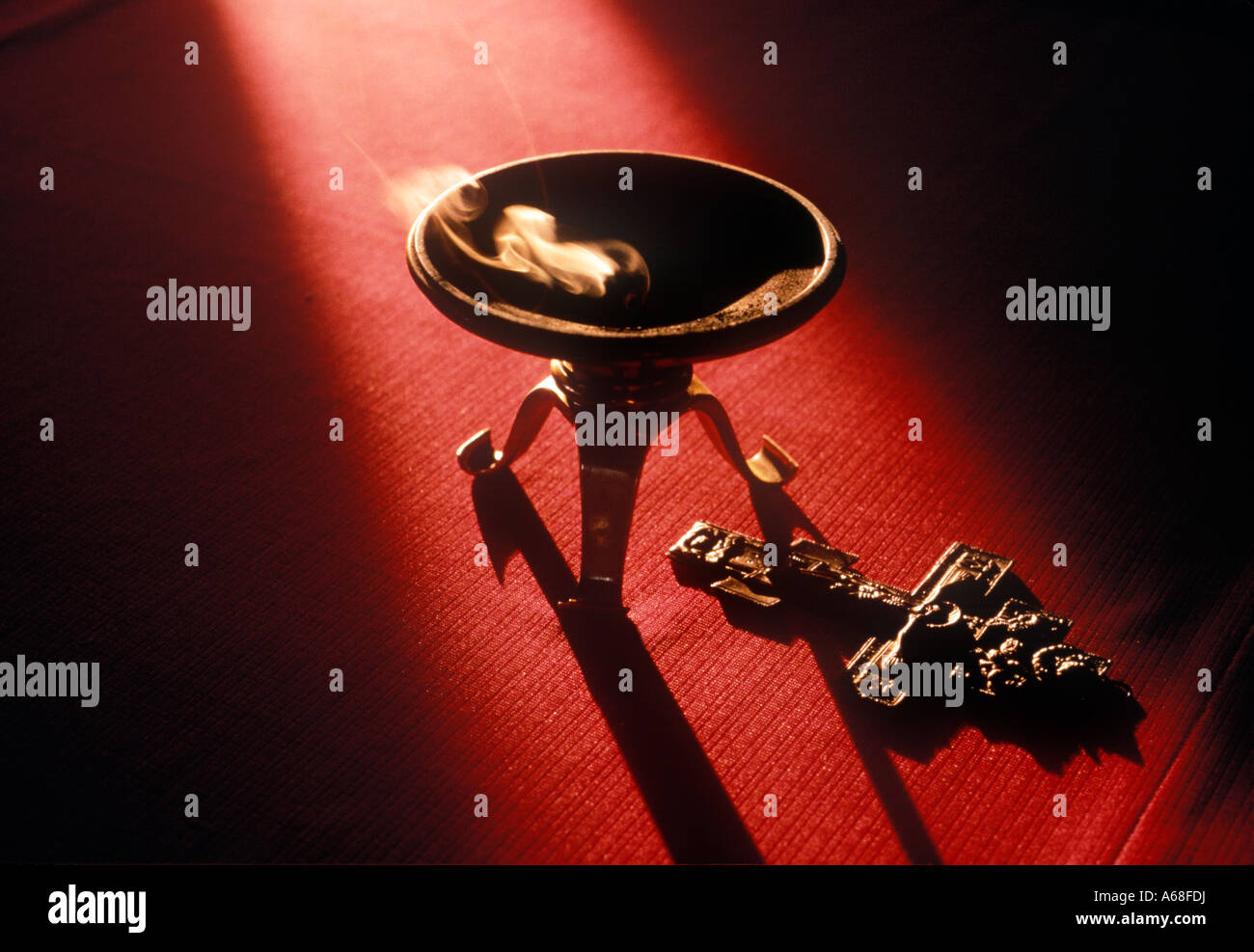 Burning incense and cross on alter during evening prayer at a catholic monastery Stock Photo Alamy