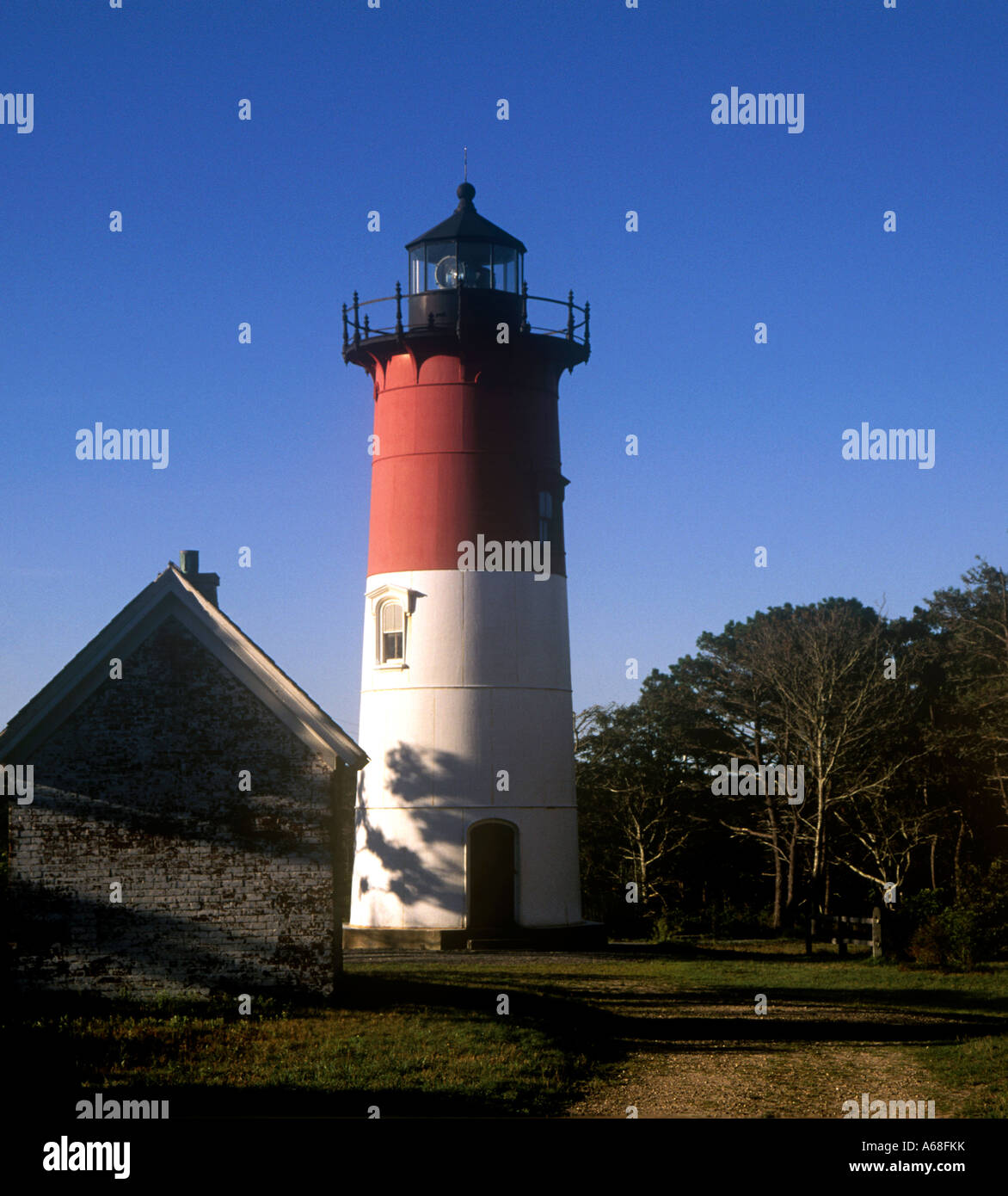Nauset Light Cape Cod National Seashore Eastham Cape Cod MA Stock Photo