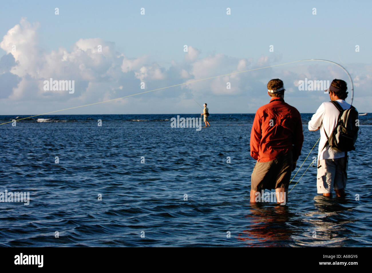 British Virgin Islands, Virgin Gorda Sound. Guide and fly fisherman