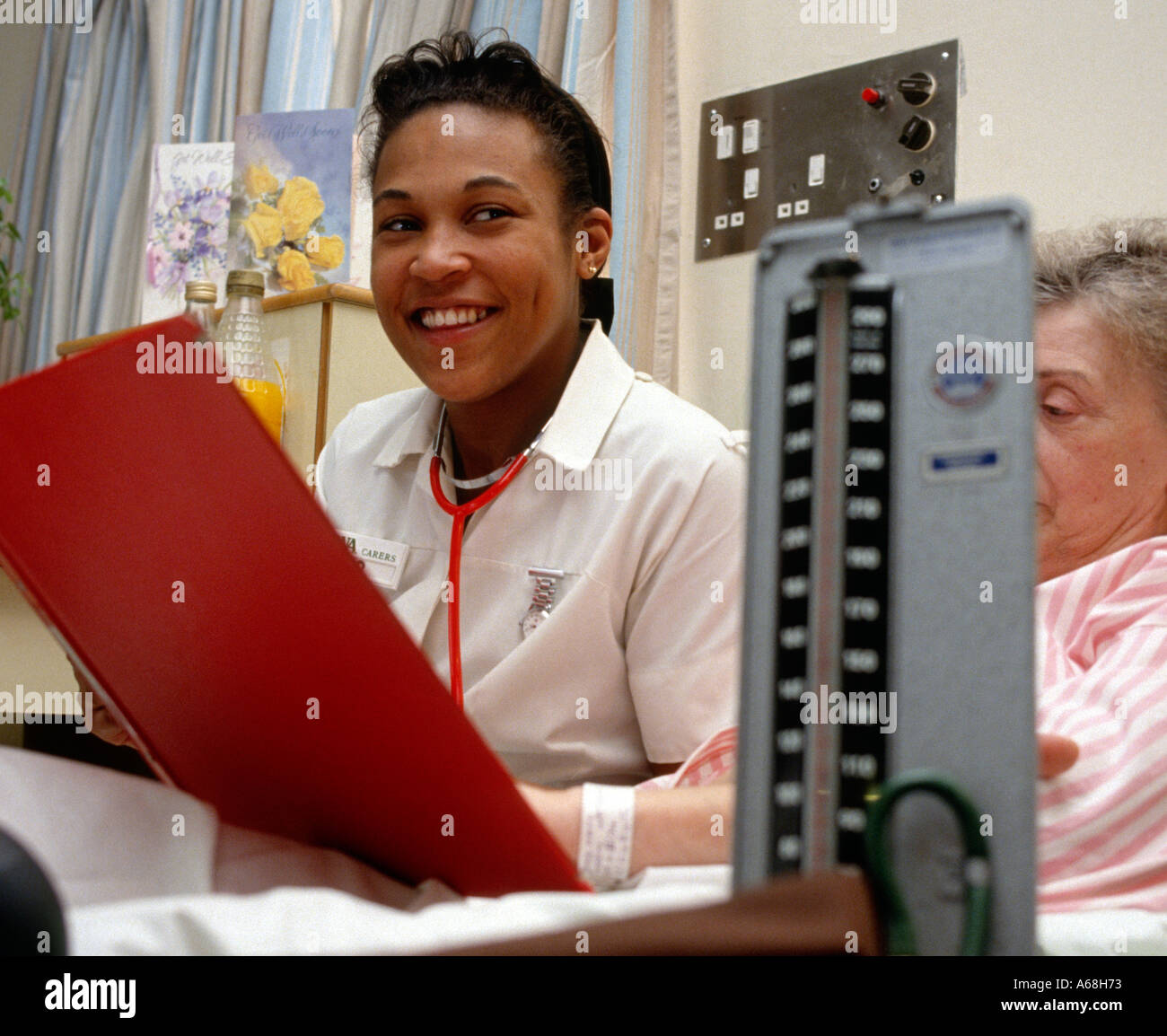 Agency nurse at Guys Hospital  London. Stock Photo