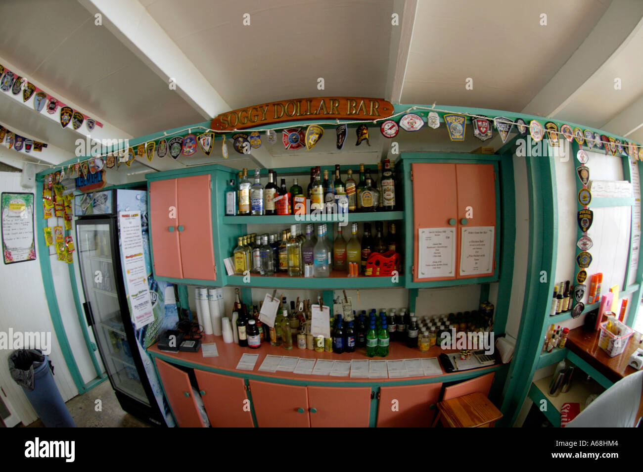 British Virgin Islands Caribbean The Soggy Dollar Bar on Jost Van Dyke Stock Photo