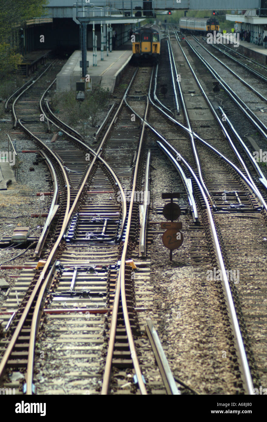 Railway Junction points Stock Photo Alamy