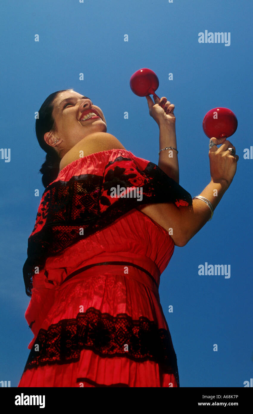 Mexican woman in traditional dress Stock Photo