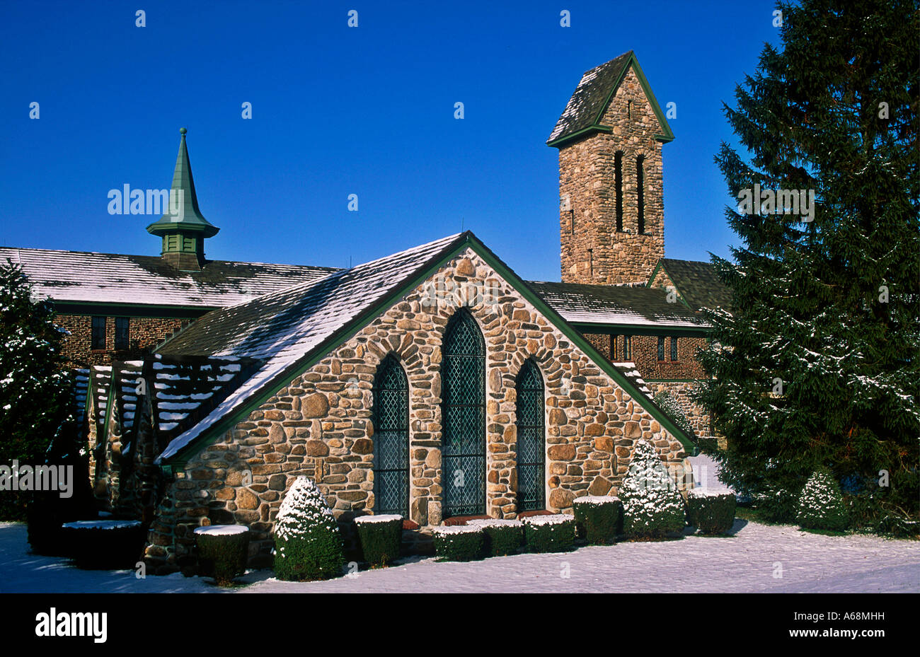 St Joseph s Trappist Abbey church and bell tower Spencer Stock Photo