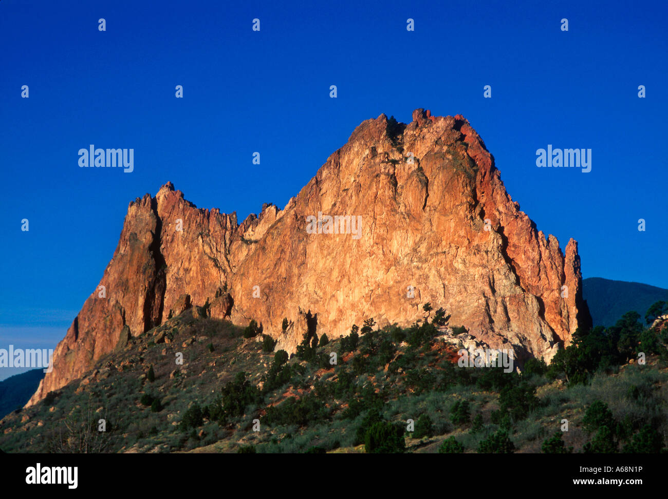 Sedimentary rock formation in the Garden of the Gods Park Colorado Stock Photo