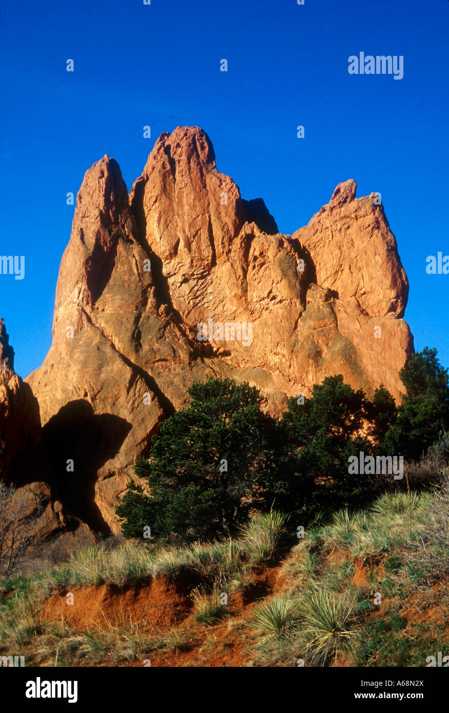 Sedimentary rock formation in the Garden of the Gods Park Colorado Stock Photo