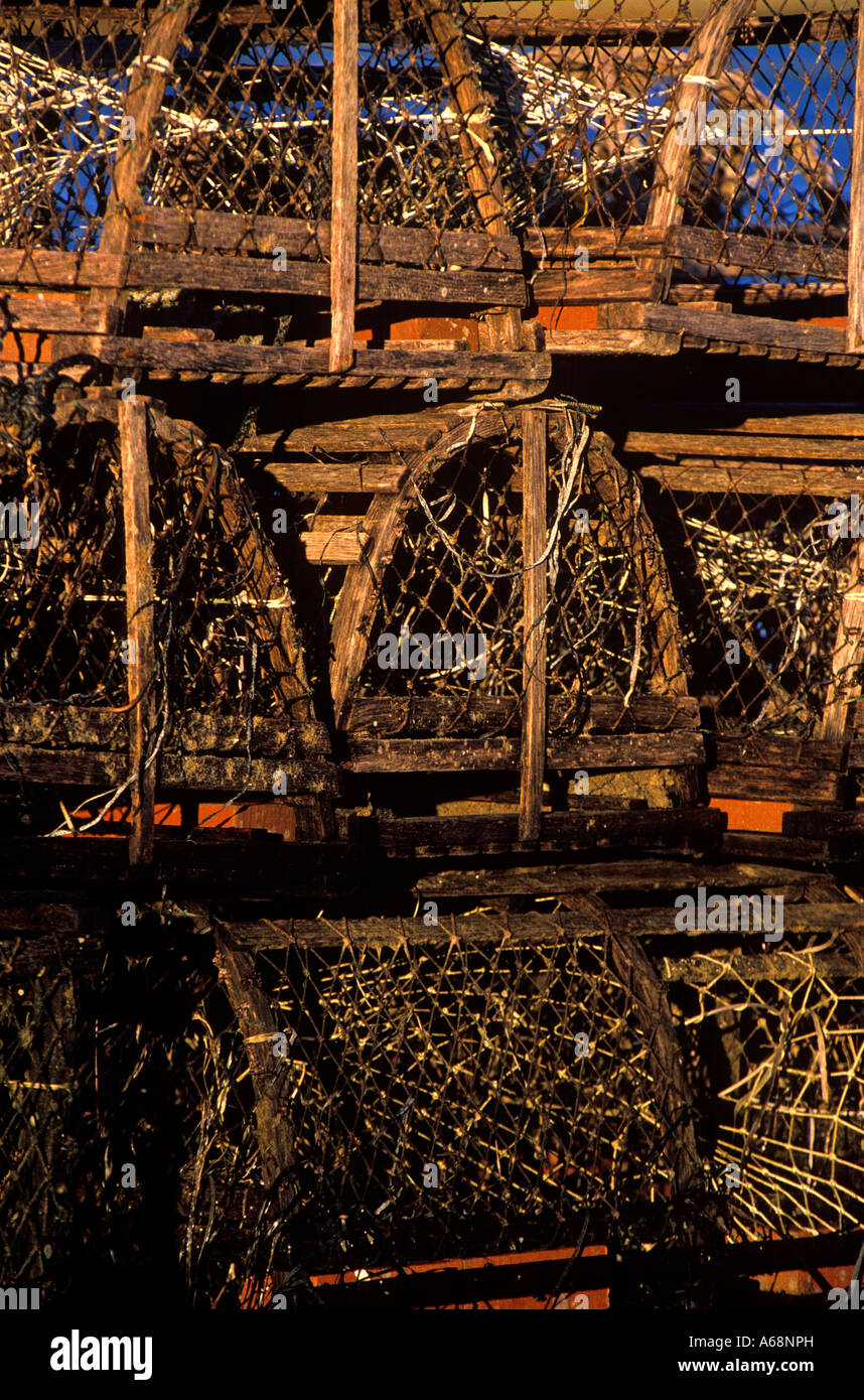 Old wooden lobster traps Stock Photo - Alamy