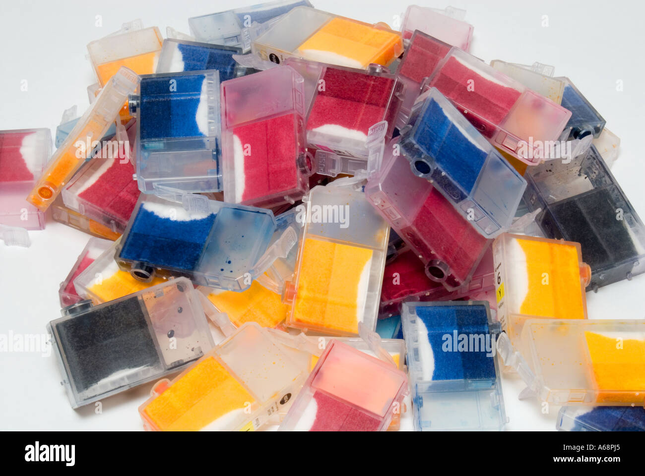 Heap of empty inkjet cartridges for recycling Stock Photo Alamy