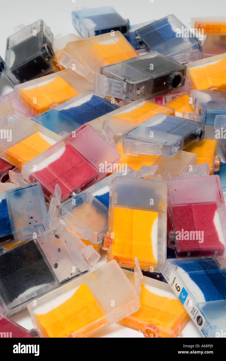 Heap of empty inkjet cartridges for recycling Stock Photo Alamy