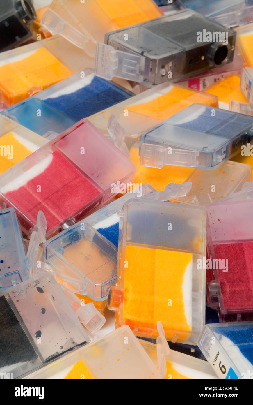 Heap of empty inkjet cartridges for recycling Stock Photo Alamy