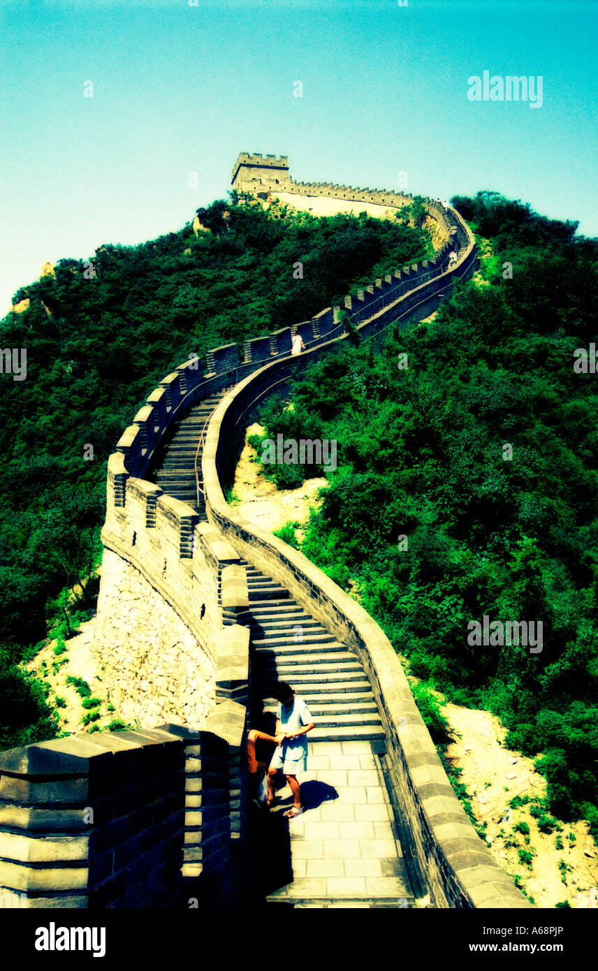 Great Wall of China. Badaling Area. China Stock Photo