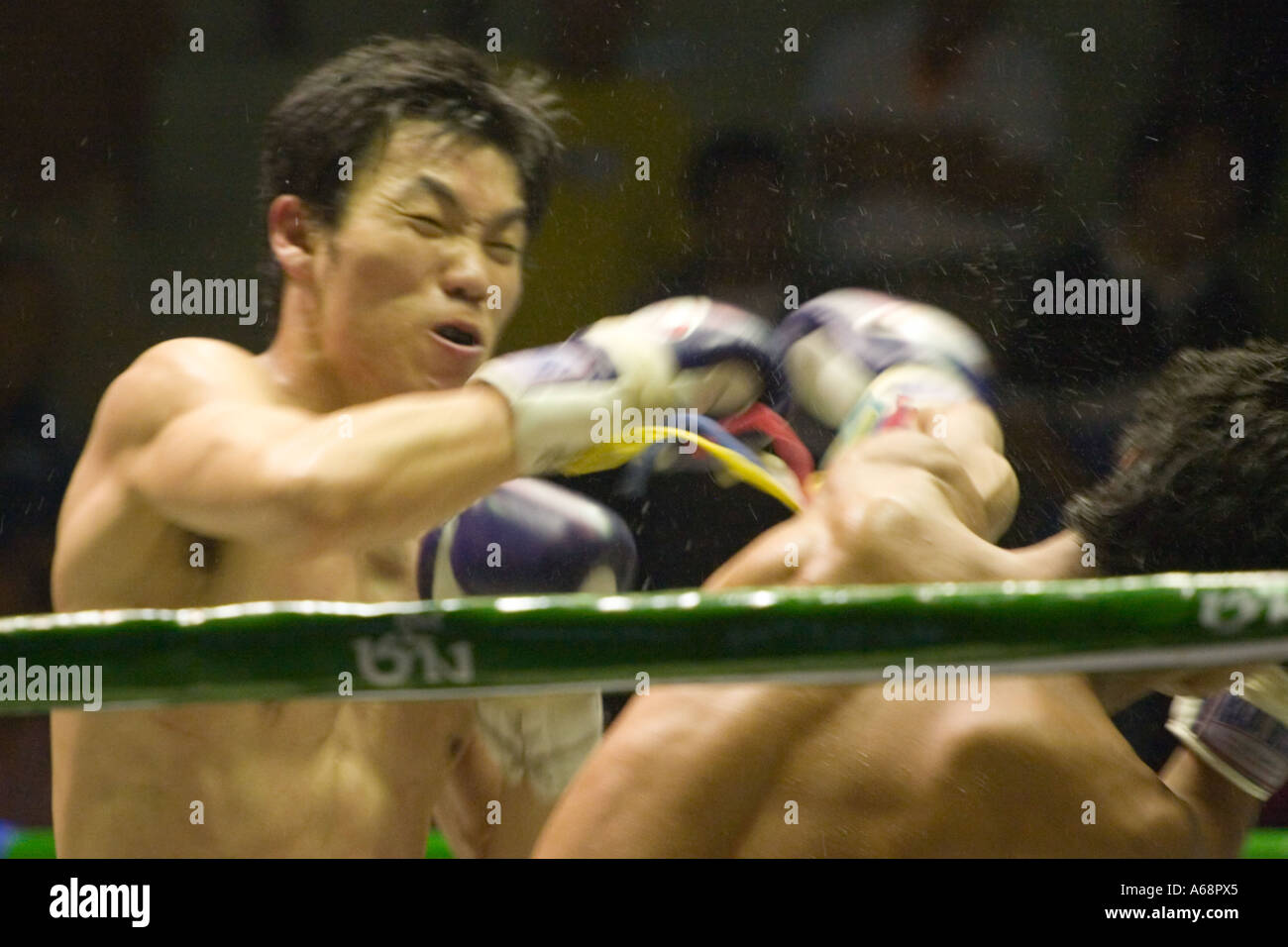 Muay Thai Expression of pain Stock Photo Alamy