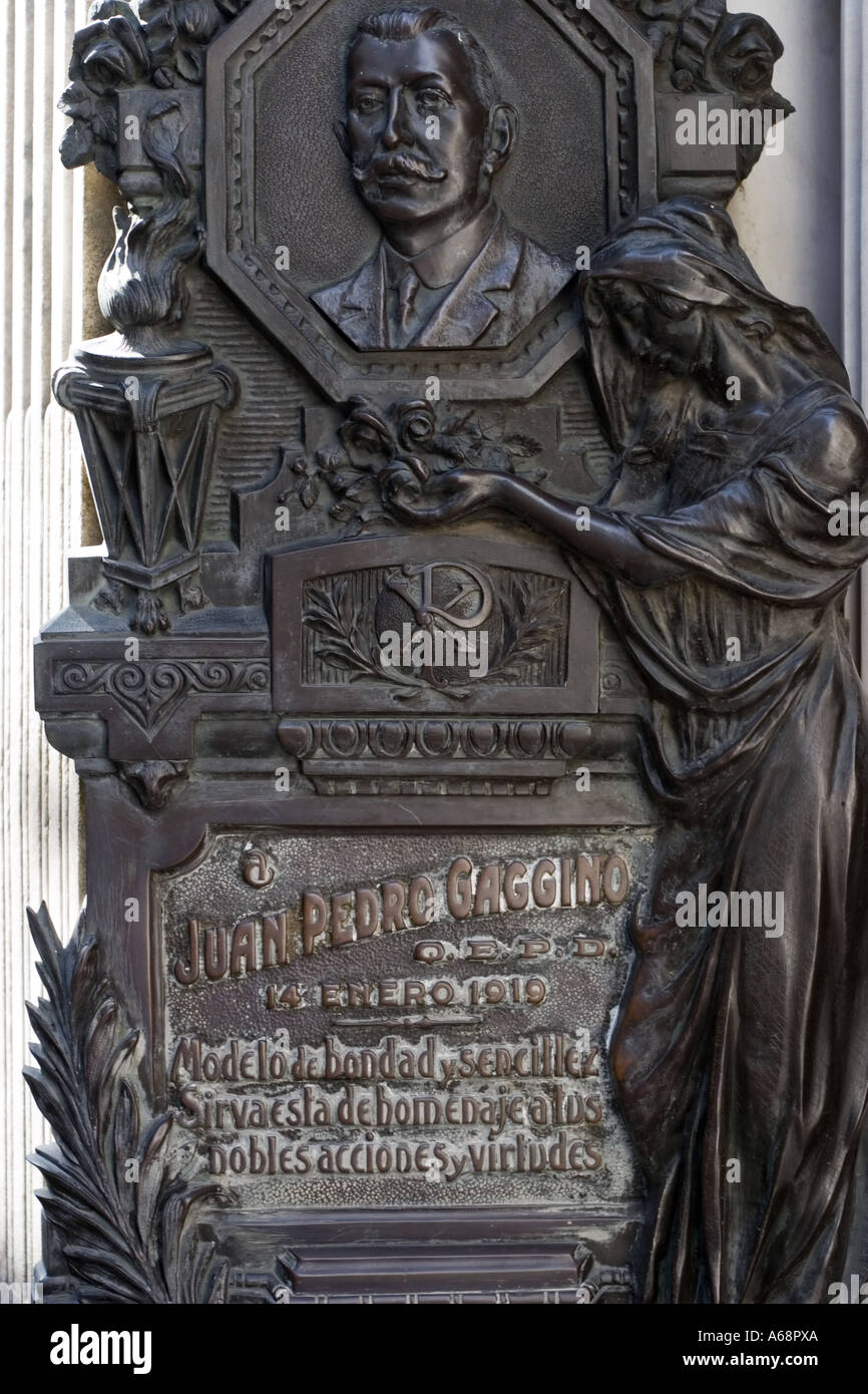 Recoleta Plaque E Stock Photo